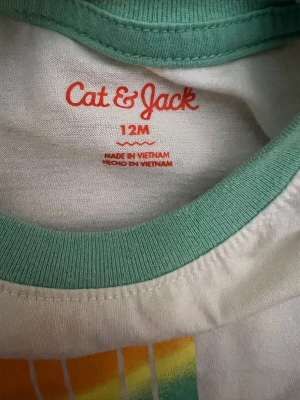 Cat & Jack 12m Rainbow Popsicle Tee and Mint Star Shorts Set